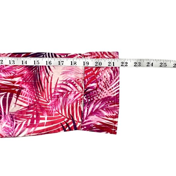 Palm Print Blouse Size 1X by Dear Grace Pink Purple Tropical 3/4 Sleeves VGUC - Picture 11 of 11